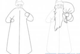 How to draw Santa Claus for the New Year with a pencil step by step Drawing Santa Claus
